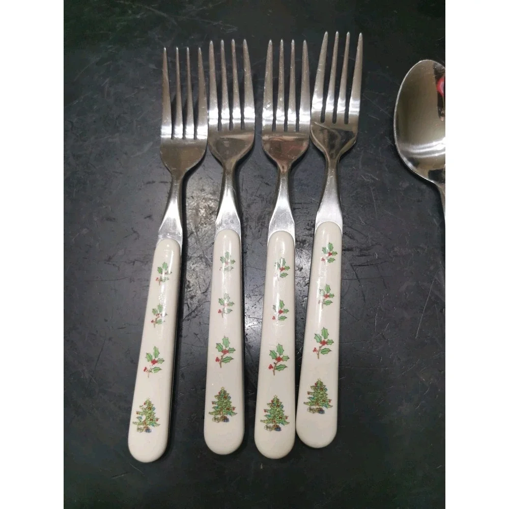 Lot Of 20 Tecnshan HOLIDAY HOSTESS Stainless Christmas Tree Silverware Flatware